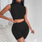 Tight sportswear women's two piece set