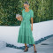 Green Polka Dot Chiffon Dress