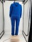 Casual solid color hooded long sleeve sweater set large women's wear