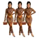 Tie dyed backless bandage gauze dress