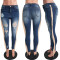 Pierced tassel jeans fashion personality Street trend denim pants