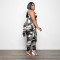 Spring and summer new fashion print two piece set