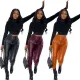 Elastic small foot PU leather pants