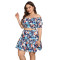 Holiday style printed casual two piece set