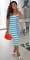 Sexy cross bar color matching dress