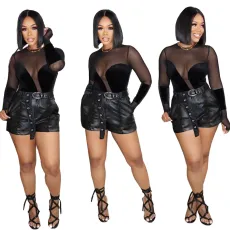 Casual leather pants and shorts (including belt)