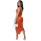 Sexy suspender irregular dress