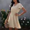 V-neck Lace Chiffon backless dress