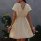 V-neck Lace Chiffon backless dress