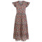 V-neck floral dress long skirt