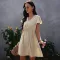 V-neck Lace Chiffon backless dress