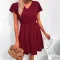 V-neck Lace Chiffon backless dress