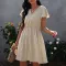 V-neck Lace Chiffon backless dress