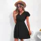 V-neck Lace Chiffon backless dress