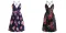 Printed backless V-neck dress