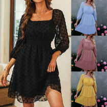 Square neck backless dress