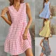 V-neck skirt dress