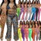 Bikini Lotus Leaf-edged Broad-legged Pants Two-piece Set (Including Underwear)