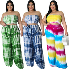 Chest wrapped straight pants two-piece set