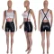 Strap PU leather pants