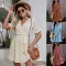 Fashion jacquard V-neck dress