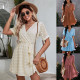 Fashion jacquard V-neck dress