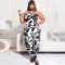 Sexy chest wrapped printed neck Jumpsuit