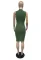 Solid half high neck hip wrap dress