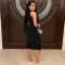 Solid half high neck hip wrap dress