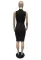 Solid half high neck hip wrap dress