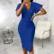 Sexy slim solid V-neck dress
