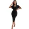 Sexy slim solid V-neck dress