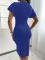 Sexy slim solid V-neck dress