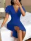 Sexy slim solid V-neck dress