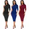 One shoulder diagonal collar sleeveless dress