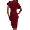 Sexy slim solid V-neck dress