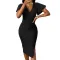 Sexy slim solid V-neck dress