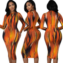 Sexy fashion digital print dress