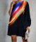Printed gradient one shoulder casual dress