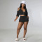 Hollow out hooded two-piece set