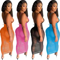 Mesh perspective dress