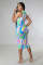 Color sleeveless pit stripe dress