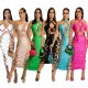Solid color thick rope bandage dress