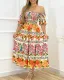 Printed drawstring dress