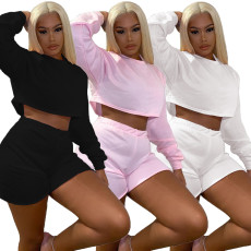 Long sleeved T-shirt and shorts two piece set