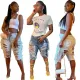 Tassel pierced sexy jeans pants