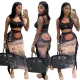 Printed tassel two piece set