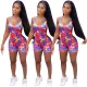 Printed suspender Jumpsuit