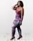 Two piece set of printed tie dyed chest wrapped trousers
