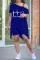 Letter printed short sleeve two piece set